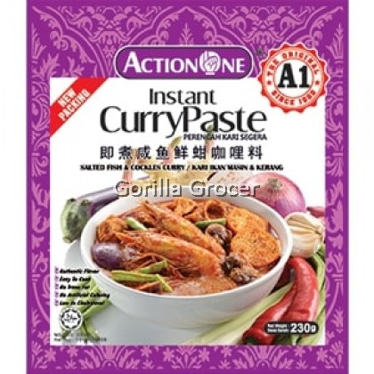 Instant Salted Fish & Cockles Curry Paste (Perencah Kari Ikan Masin & Kerang Segera) - Action One "A1" - 230g